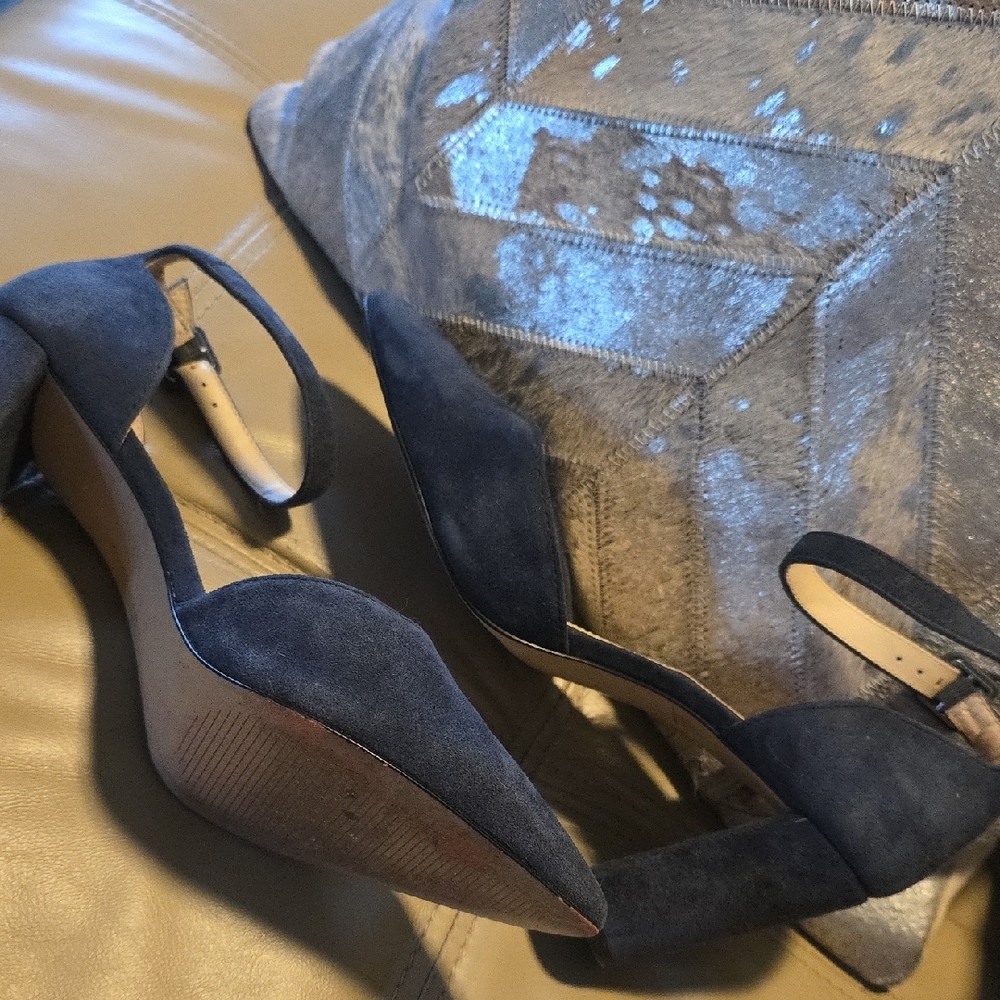 Alex Marie Blue Heels with Ankle Strap - Picture 6 of 9